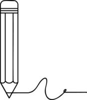 Pencil drawing continuous line art minimalistic design with writing scribble illustration vector