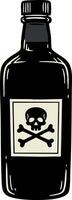 Poison bottle with skull and crossbones symbol drawing for warning hazardous liquid container design vector