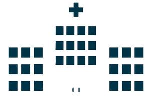 Hospital building icon with medical cross symbol in simple style for healthcare and medical services design vector