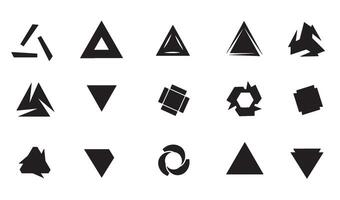 Abstract geometric shapes and triangle icons modern minimalist icon set design elements vector