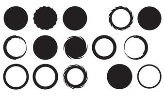 Assorted geometric shapes circular variations and icon set for design elements vector
