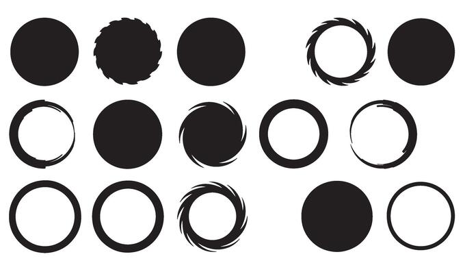 Assorted geometric shapes circular variations and icon set for design elements
