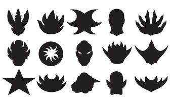 Abstract black silhouettes collection icon set for design and creative projects vector