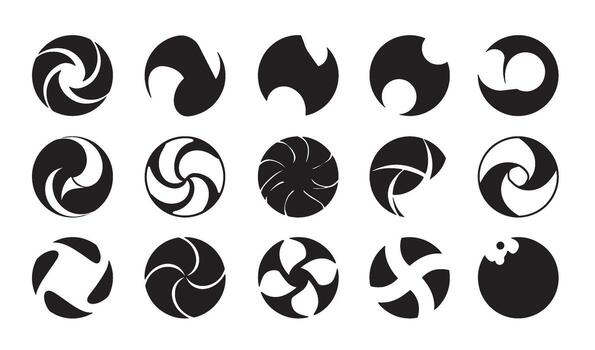 Abstract circle icon set design elements for digital branding and creative visual concepts vector