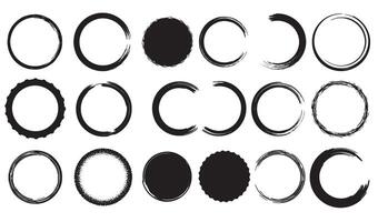 Collection of hand drawn grunge circles and circle elements for design purposes vector