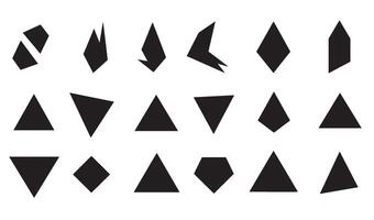Abstract geometric shapes collection in black with varied triangular diamond and pentagon forms vector