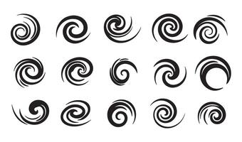 Collection of abstract swirl and spiral design elements for graphic design purposes vector