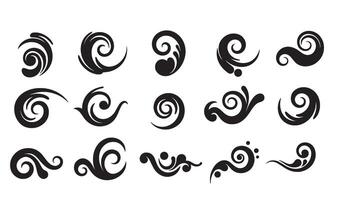 Collection of elegant decorative swirls and flourishes suitable for graphic design elements and decorative accents vector