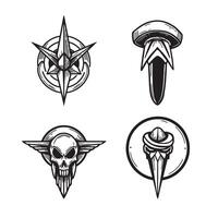 Decorative ornament set of hand drawn elements in retro vintage style vector