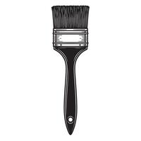 Detailed monochrome illustration of a vintage paint brush in a clean and simple design for decorative ornament set vector