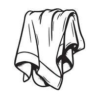 Black and white hanging towel ornament set illustration in a simple decorative style vector