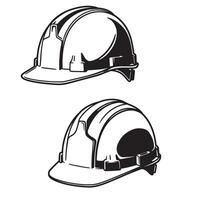 illustration of two safety construction helmets in black and white an ornament set vector