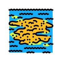 colored foam floating river chemical pollution color icon illustration vector
