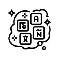 learning new language dream line icon illustration vector
