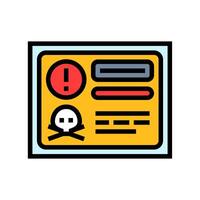 pesticide poisoning warning color icon illustration vector