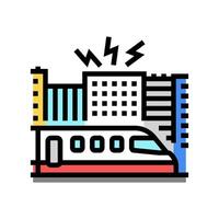 train creating loud sound city color icon illustration vector