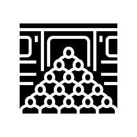 crowded public transportation platform glyph icon illustration vector