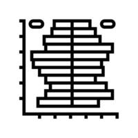 population pyramid chart line icon illustration vector