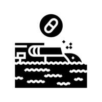 contaminated water source tablets glyph icon illustration vector