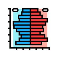 population pyramid chart color icon illustration vector