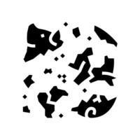 broken empty piggy bank glyph icon illustration vector