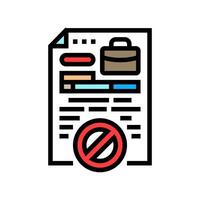 unemployment document color icon illustration vector