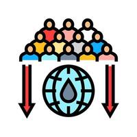 population pressure natural resources color icon illustration vector