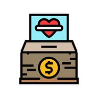 donation box color icon illustration vector