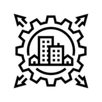 infrastructure expansion line icon illustration vector