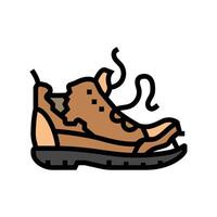worn out shoes color icon illustration vector