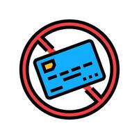 crossed out credit card color icon illustration vector