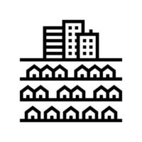 suburban neighborhood line icon illustration vector