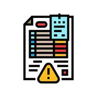 overdue bills color icon illustration vector