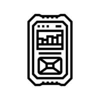 geiger counter measuring radiation levels line icon illustration vector