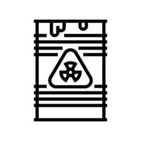 waste barrels radioactive pollution line icon illustration vector