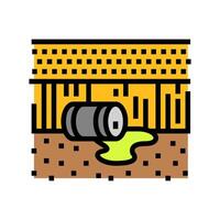 glowing waste field radioactive pollution color icon illustration vector