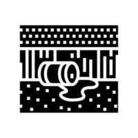 glowing waste field radioactive pollution glyph icon illustration vector