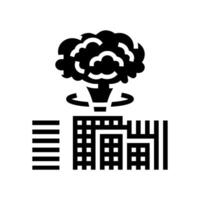 fallout on city skyline radioactive pollution glyph icon illustration vector