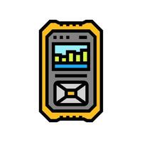 geiger counter measuring radiation levels color icon illustration vector