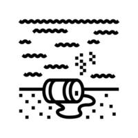 radiactive waste leaking into ocean radioactive pollution line icon illustration vector