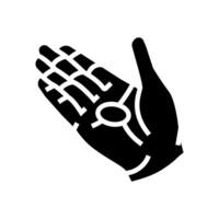single coin open palm glyph icon illustration vector