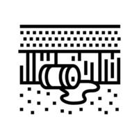 glowing waste field radioactive pollution line icon illustration vector