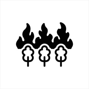 Solid fire icon vector