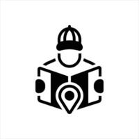 Solid icon map-reading vector