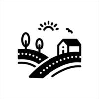Solid icon farming vector