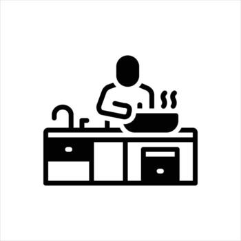 Solid icon cooking vector