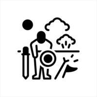 Solid icon defeat vector