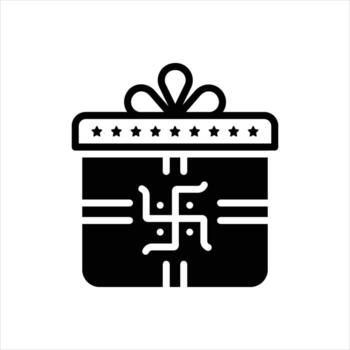 Solid gift icon vector