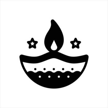 Solid icon diya vector