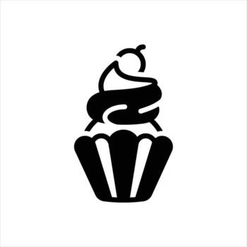 Solid icon cupcake vector